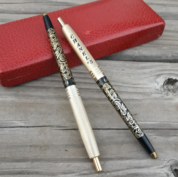 Vintage Writing Pen 14kt Gold Chanel No 5 Ink Set - Picture 7 of 16